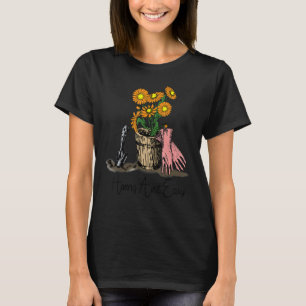 Flower Hoeing Aint Easy Garden  Distressed Gardeni T-Shirt