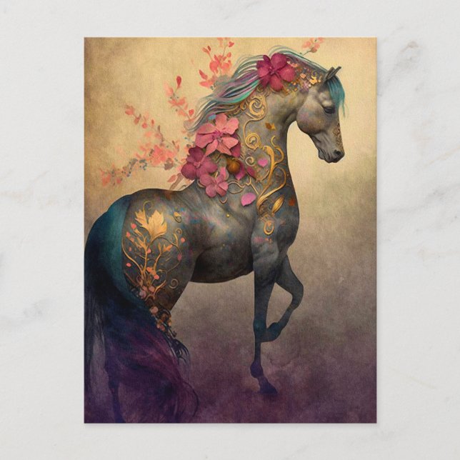 Flower Horse Postcard (Front)