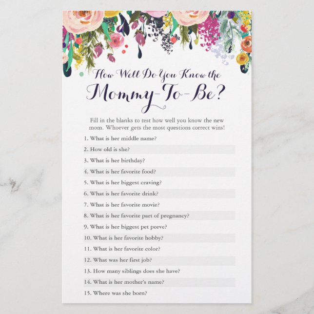 Flower How Well Do You Know The Mummy Quiz (Front)