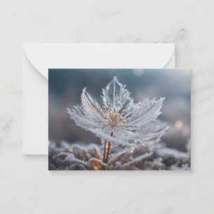 Flower ice crystal transparent leaves New Year Card