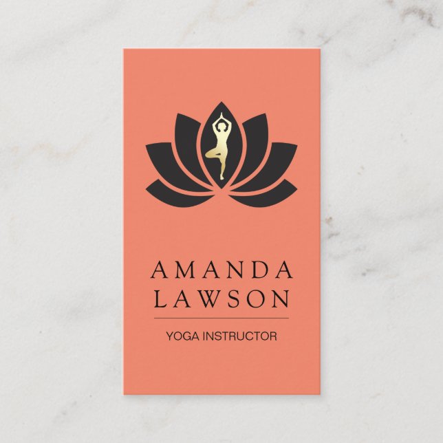 Flower Icon Yoga Pose Business Card (Front)