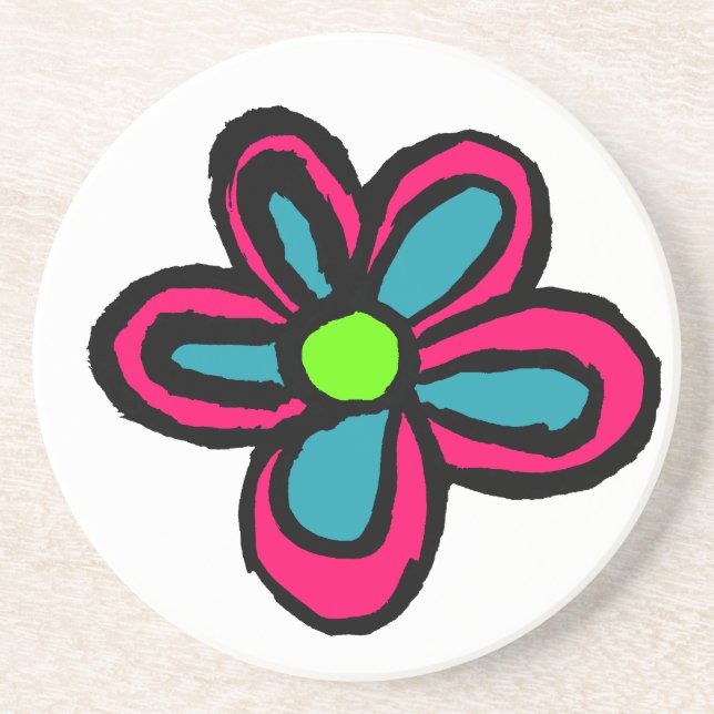 Flower illustration coaster (Front)