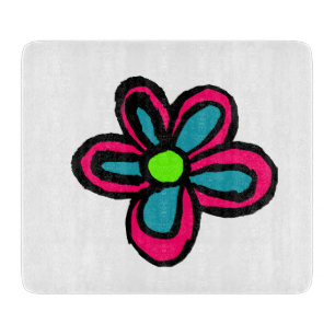 Flower illustration cutting board