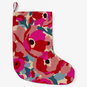 Flower illustration pattern. Floral botanical Moti Small Christmas Stocking