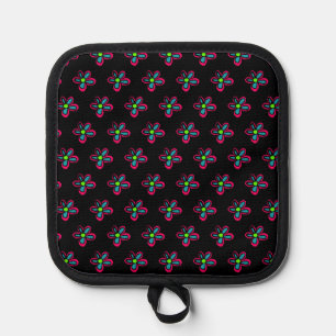 Flower illustration pot holder