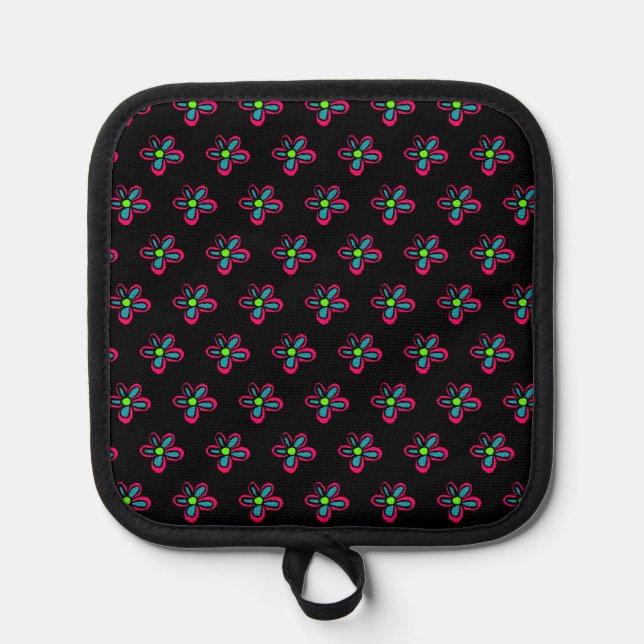 Flower illustration pot holder (Front)