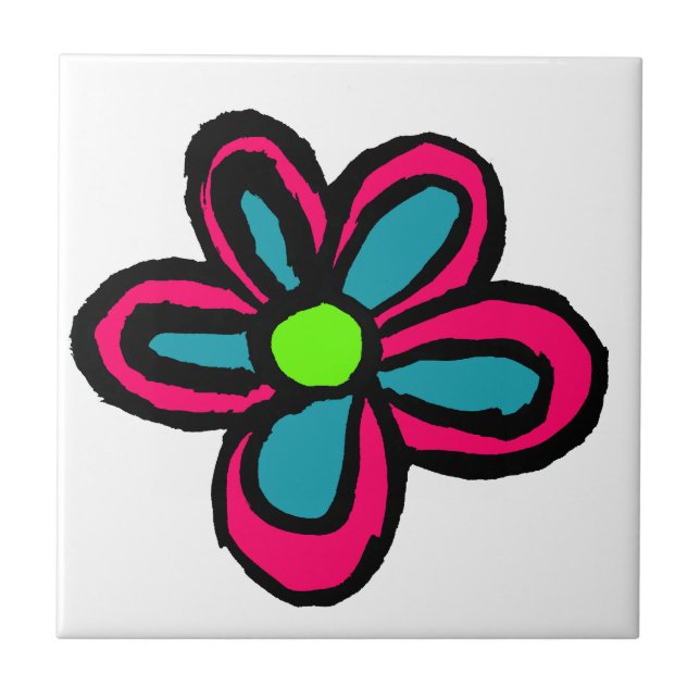 Flower illustration tile (Front)