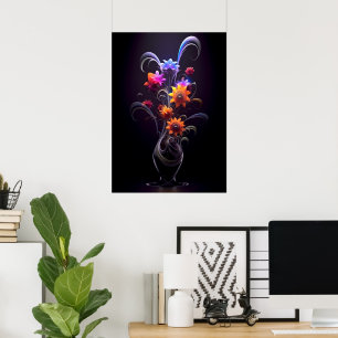 Flower Illustrator Abstract Painting Colourful Poster