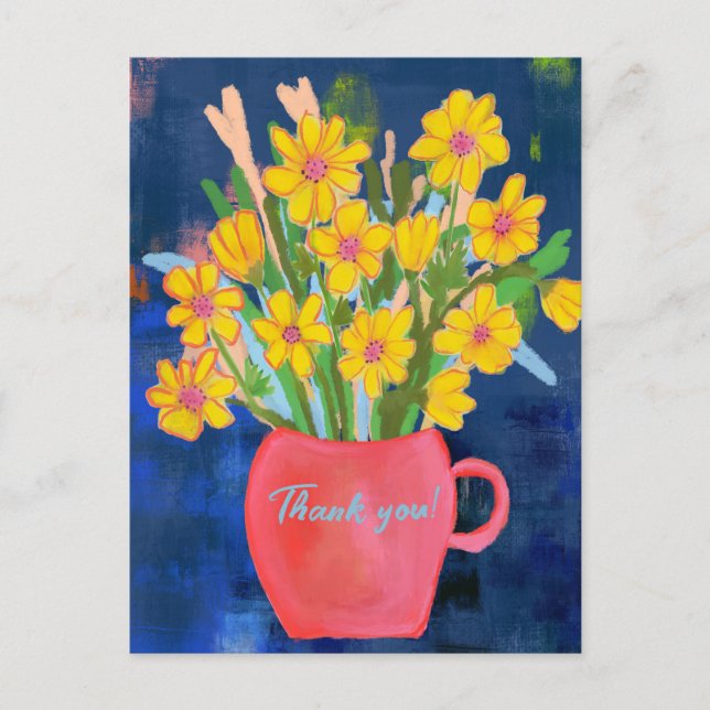 Flower Impression Thank you Postcard (Front)