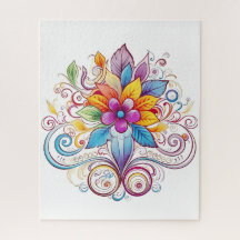 Flower in a Rainbow of Colours Jigsaw Puzzle