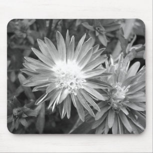 Flower in Black and White Mouse Mat
