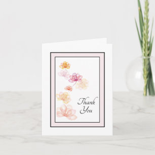 Flower in Black Frame Sympathy Thank You Card