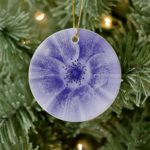 Flower in blue ceramic tree decoration