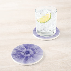 Flower in blue coaster