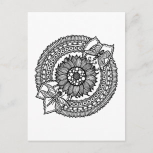 Flower In Mandala Postcard