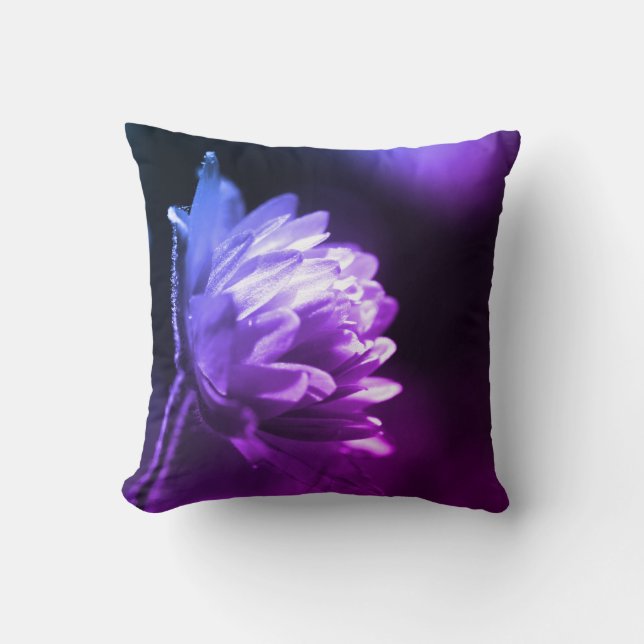 Flower In Sunlight Black And White Colour Tint Cushion (Front)
