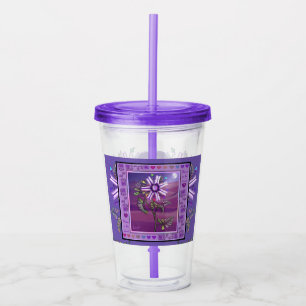 Flower in the desert acrylic tumbler