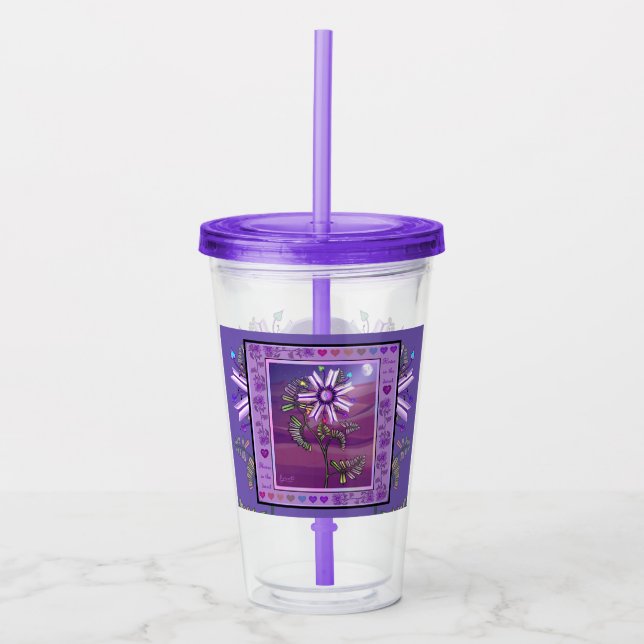 Flower in the desert acrylic tumbler (Front)