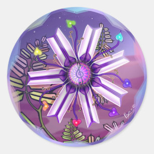 Flower in the Desert Classic Round Sticker