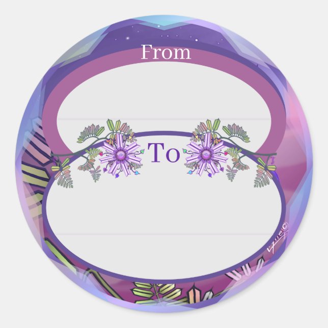 Flower in the Desert classic round sticker (Front)