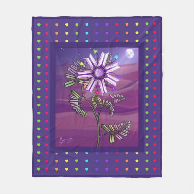Flower in the Desert Fleece Blanket (Front)