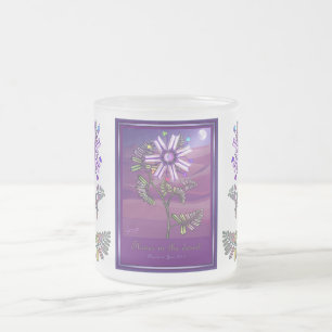 Flower in the desert  frosted glass coffee mug