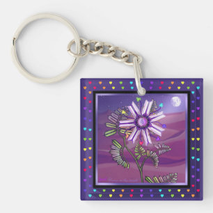 Flower in the desert keychain