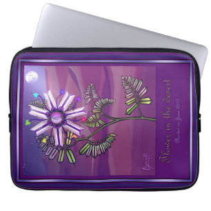 Flower in the desert laptop sleeve
