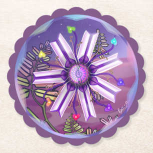 Flower in the Desert  Paper Coaster