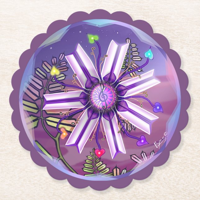 Flower in the Desert  Paper Coaster (Front)