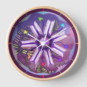 flower in the desert Round Clock