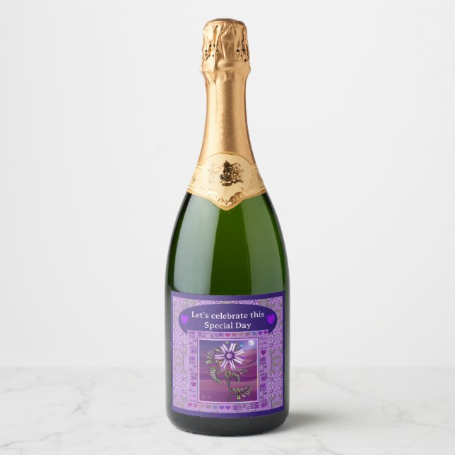 Flower in the Desert Sparkling Wine Label (Front)