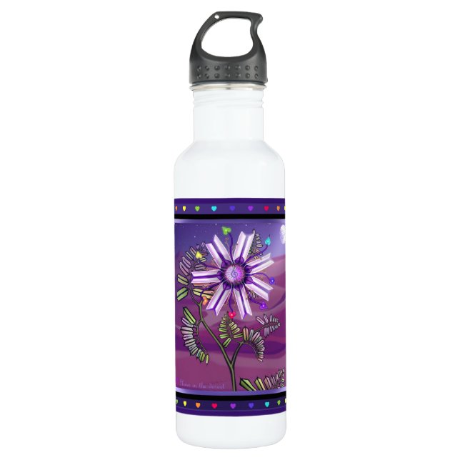 Flower in the Desert Stainless Steel Water Bottle (Front)