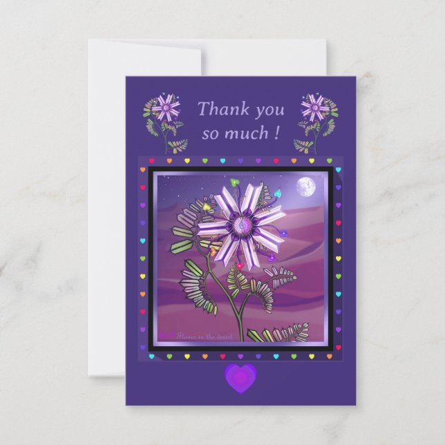 Flower in the Desert Thank You Card (Front)