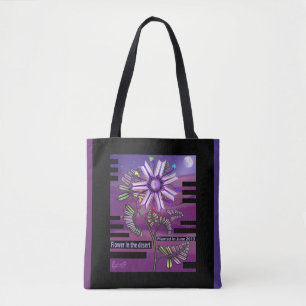 Flower in the desert tote bag