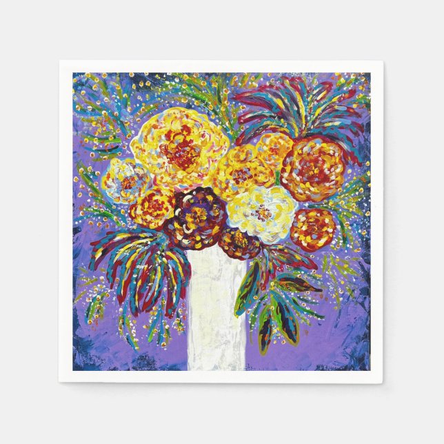 Flower in Vase paper napkins (Front)