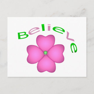 Flower Inspirational Believe Postcard