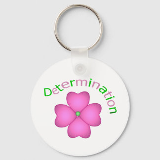 Flower Inspirational Determination Key Ring