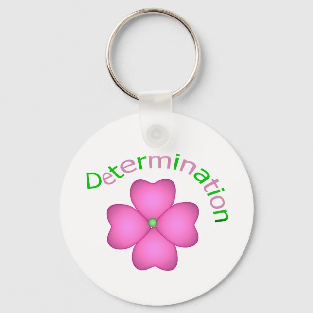 Flower Inspirational Determination Key Ring (Front)