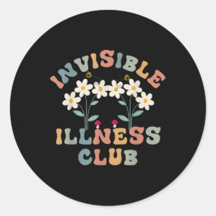 Flower Invisible Illness Club Chronic Illness Awar Classic Round Sticker