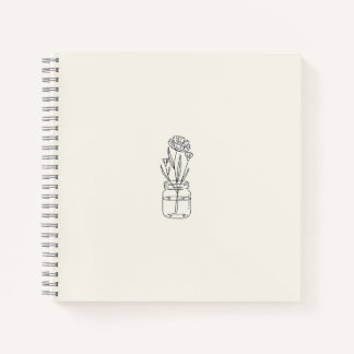 Flower Jar Beige Notebook