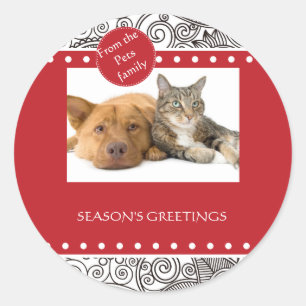 Flower Jungle Season's Greetings Products Classic Round Sticker