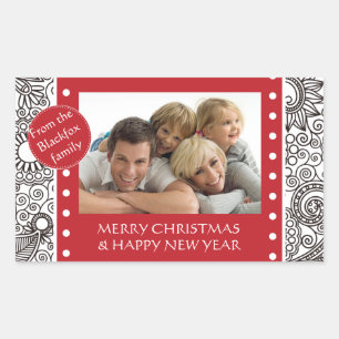 Flower Jungle Season's Greetings Products Rectangular Sticker