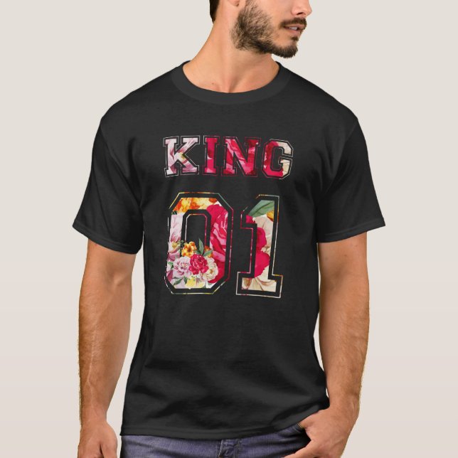 Flower King and Queen Couple 01 T-Shirt (Front)