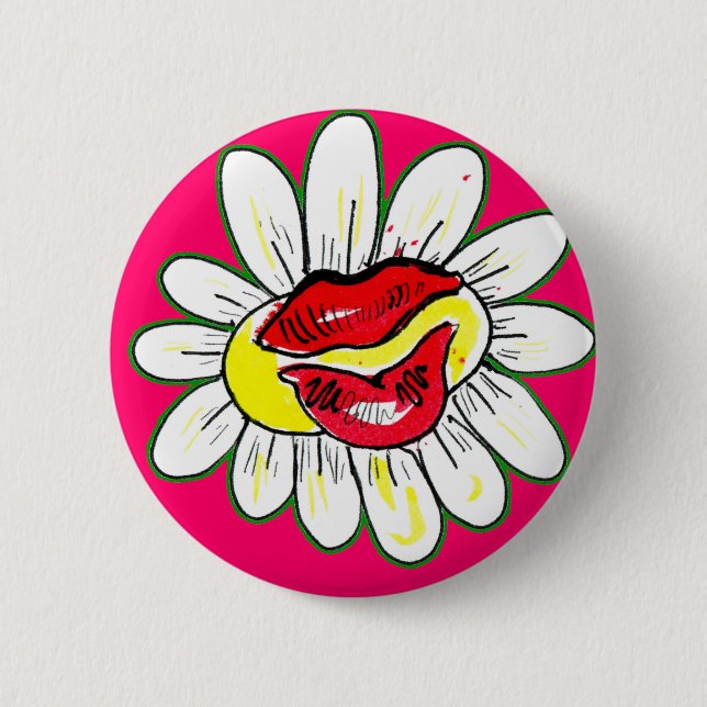 FLOWER KISS POWER Round Button (Front)