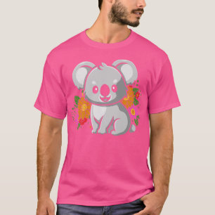 Flower Koala Bear - Australia Animals Floral Koala T-Shirt