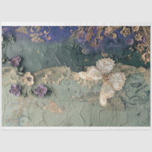 Flower & Lace, dark Shabby Chic, Butterfly Art Tissue Paper