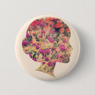 Flower Lady 6 Cm Round Badge