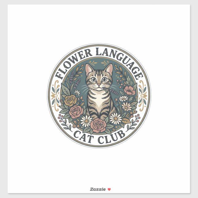 Flower Language Cat Cat Graphic Tee Art - Flower L (Sheet)