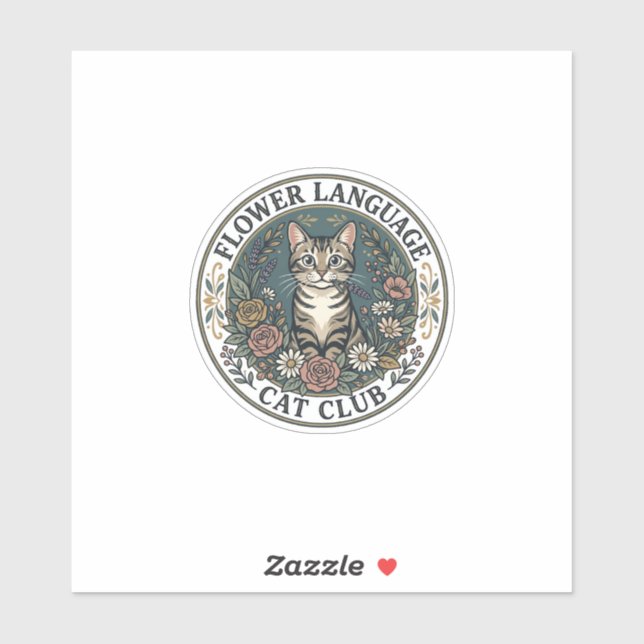 Flower Language Cat Cat Graphic Tee Art - Flower L (Sheet)
